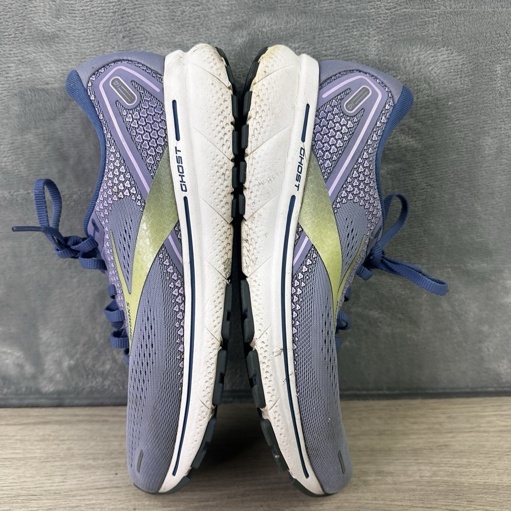 Brooks Ghost 14 Running Shoes Womens 10.5 B Purple Blue Lime 1203561B544 - Picture 4 of 9